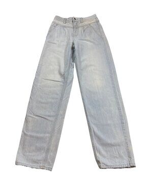 Ba&sh Light Wash Denim Straight-Leg Jeans Tag Distressed XS vintage look (R443)